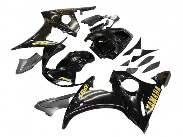 Compra Carenados Moto Yamaha YZF R6S 2006-2009 - Negro Brillante Oro Calcomanías