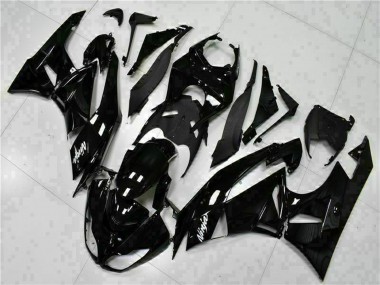 Compra Carenados Moto Kawasaki ZX6R 2009-2012 - Negro Brillante Blanco Ninja