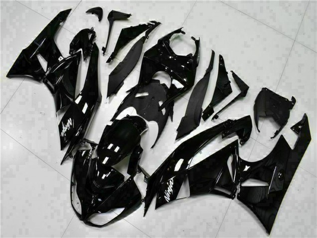 Compra Carenados Moto Kawasaki ZX6R 2009-2012 - Negro Brillante Blanco Ninja