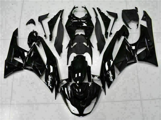 Compra Carenados Moto Kawasaki ZX6R 2009-2012 - Negro Brillante Blanco Ninja