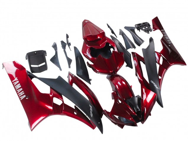 Compra Carenado Moto Yamaha YZF 600 R6 2006-2007 - Rojo Negro Mate