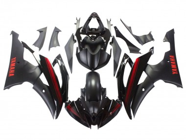 Compra Carenados Moto Yamaha YZF 600 R6 2008-2016 - Negro Brillante Negro Mate Rojo Raya