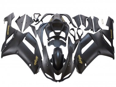 Compra Carenados Moto Kawasaki ZX6R 2007-2008 - Negro Mate Amarillo Logo Ninja