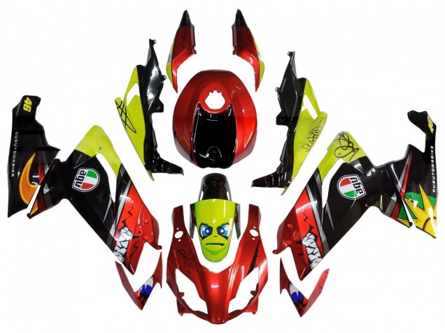 Compra Carenados Moto Aprilia RS4 50 125 2012-2018 - Rojo Amarillo Negro Brillante Tiburón