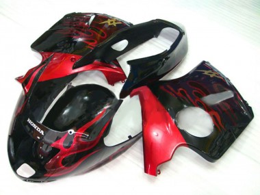Compra Kits Carenado Moto Honda CBR1100XX Blackbird 1996-2007 - Negro Brillante Rojo Llama