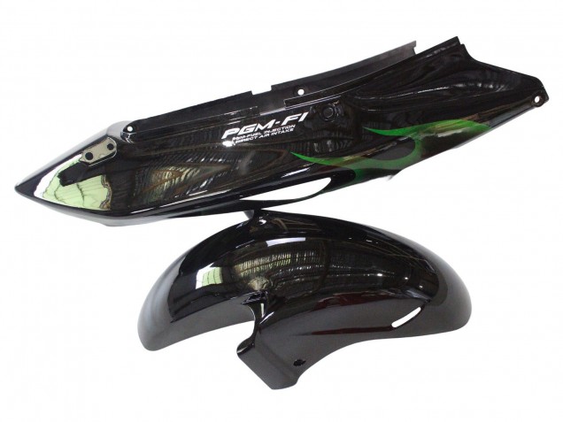 Compra Carenado Moto Honda CBR1100XX Blackbird 1996-2007 - Negro Brillante Verde Llama
