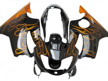 Compra Carenados Moto Honda CBR600 F4 1999-2000 - Negro Brillante Oro Llama