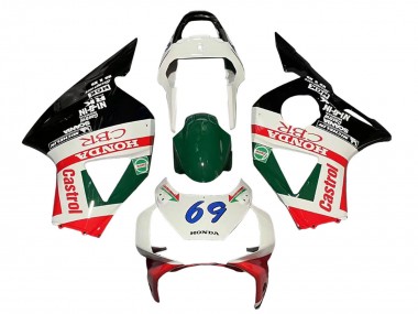 Compra Carenados Moto Honda CBR900RR 954 2002-2003 - Blanco Rojo Verde Negro Brillante Castrol