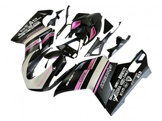 Compra Carenados Moto Ducati 848 2007-2014 - Blanco Rosa Negro Brillante Connie