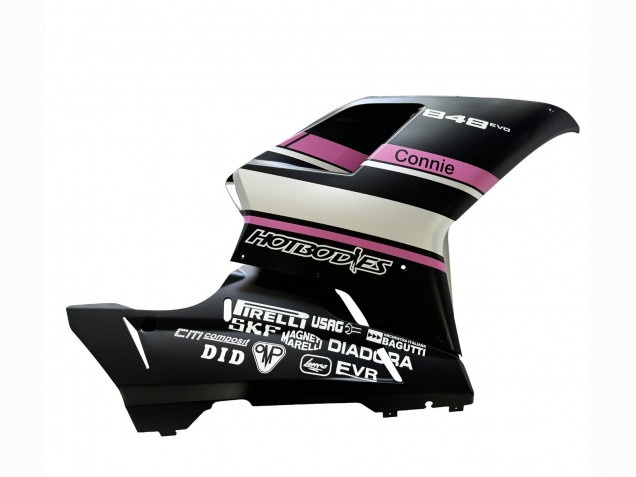 Compra Carenados Moto Ducati 848 2007-2014 - Blanco Rosa Negro Brillante Connie