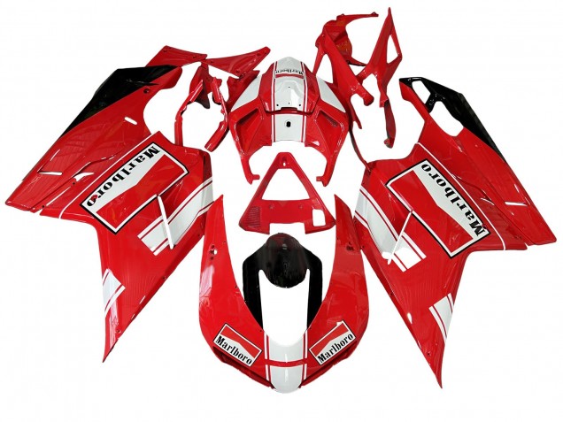 Compra Carenados Moto Ducati 848/1098/1198 2007-2014 - Blanco Rojo Negro Brillante Marlboro