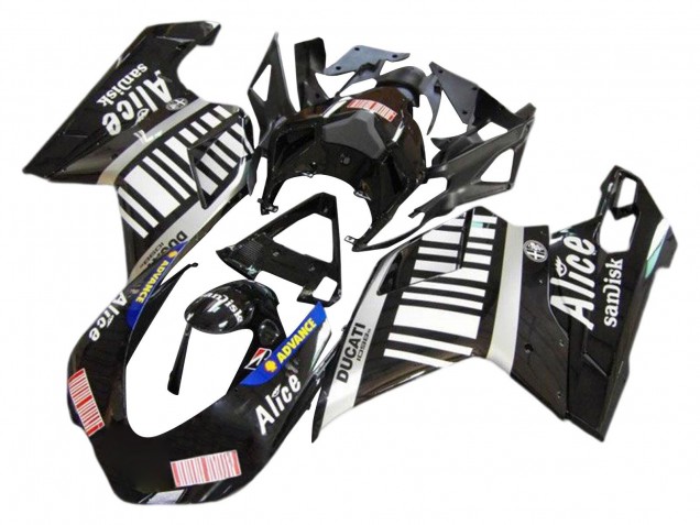 Compra Carenados Moto Ducati 1098 2007-2014 - Plata Negro Brillante Alice Sandisk