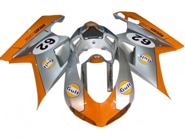 Compra Carenados Moto Ducati 848/1098/1198 2007-2014 - Plata Naranja Gulf 62