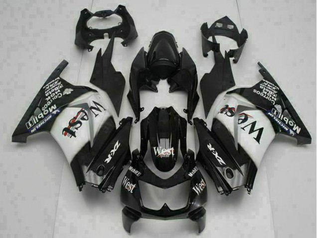 Compra Carenados Moto Kawasaki EX250 2008-2012 - Negro Brillante Blanco West