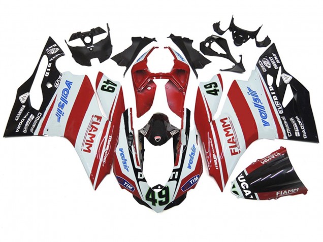 Compra Carenados Moto Ducati 1199 2011-2014 - Blanco Rojo Negro Brillante Valsir Fiamm 49