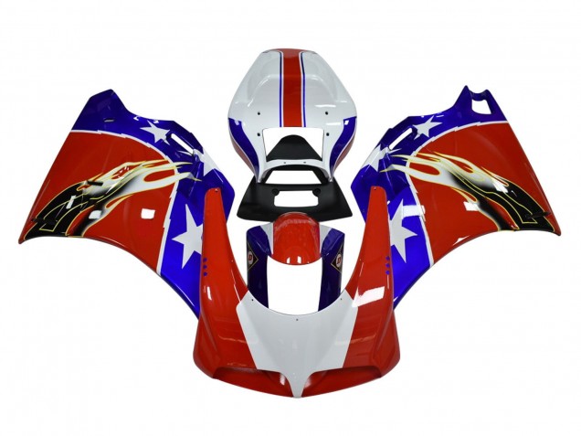 Compra Carenados Moto Ducati 748/916/996/998 1993-2005 - Blanco Rojo Azul Negro Llama