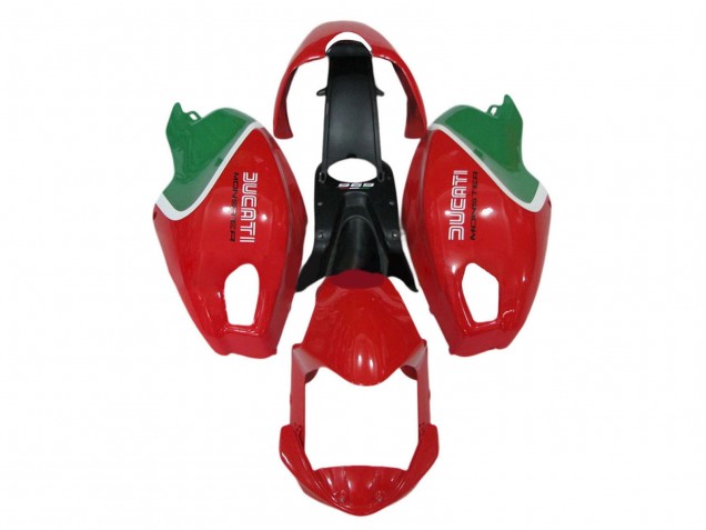 Compra Carenados Moto Ducati Monster 696 796 1100 1100S 2008-2012 - Rojo Blanco Verde