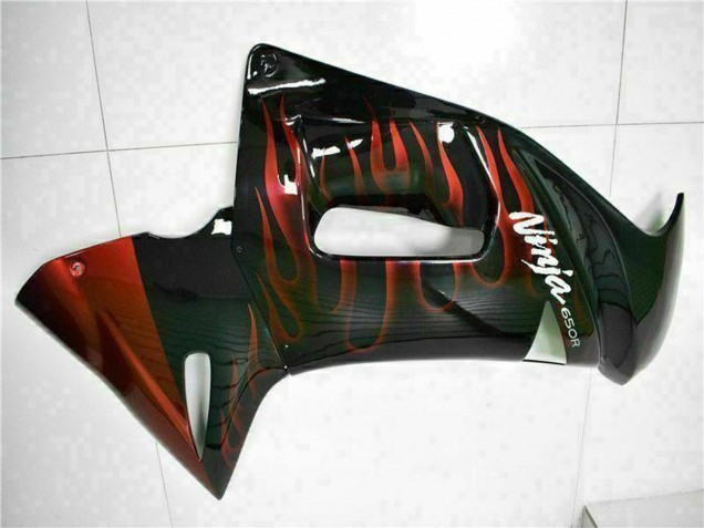 Compra Carenados Moto Kawasaki EX650 2006-2008 - Negro Brillante Rojo Llama
