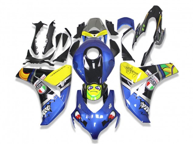 Compra Carenados Moto Honda CBR1000RR 2008-2011 - Azul Amarillo Negro Brillante Tiburón