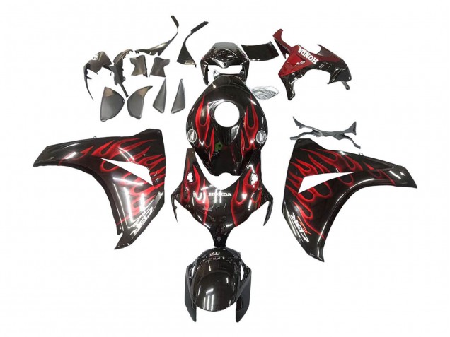 Compra Carenado Moto Honda CBR1000RR 2008-2011 - Negro Brillante Rojo Llama