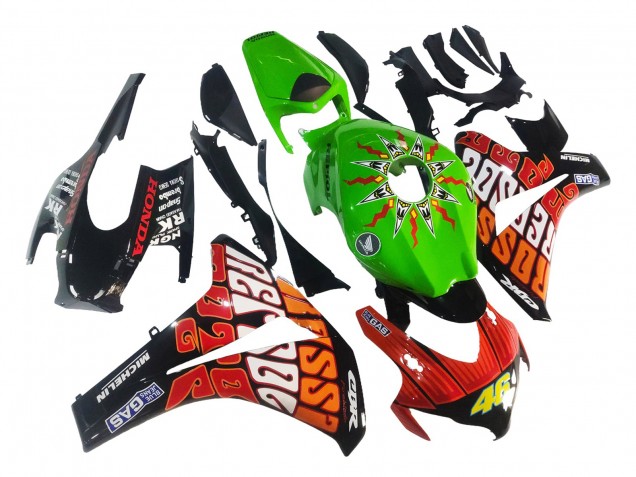Compra Carenados Moto Honda CBR1000RR 2008-2011 - Verde Naranja Negro Brillante Rossi Michelin 46