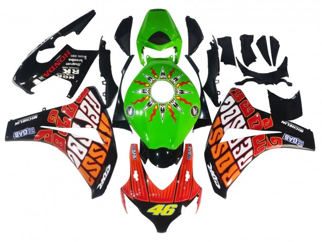 Compra Carenados Moto Honda CBR1000RR 2008-2011 - Verde Naranja Negro Brillante Rossi Michelin 46