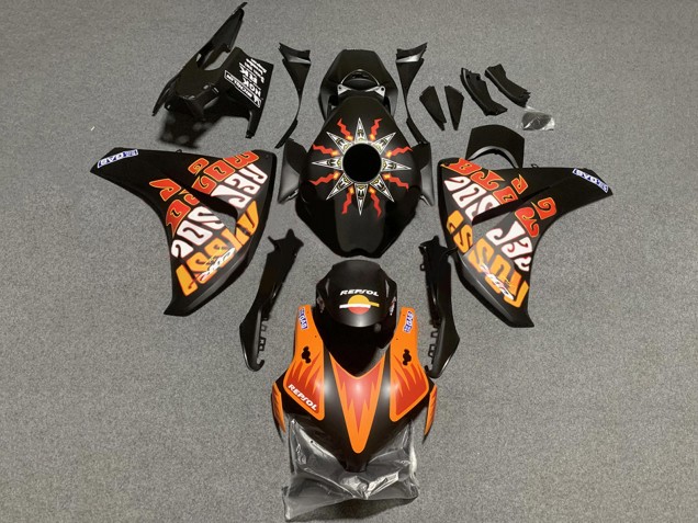 Compra Carenados Moto Honda CBR1000RR 2008-2011 - Negro Mate Naranja Repsol Rossi