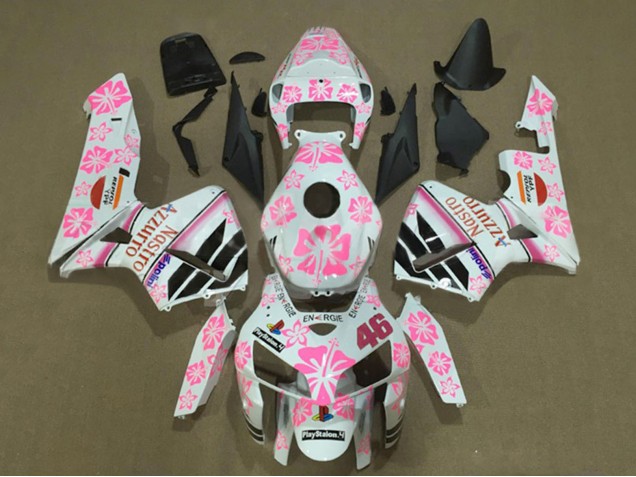 Compra Carenados Moto Honda CBR600RR 2005-2006 - Blanco Rosa Floral Nastro Azzurro 46