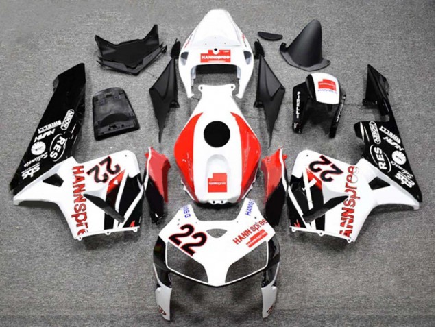 Compra Carenados Moto Honda CBR600RR 2005-2006 - Blanco Rojo Negro Brillante HannSpree 22