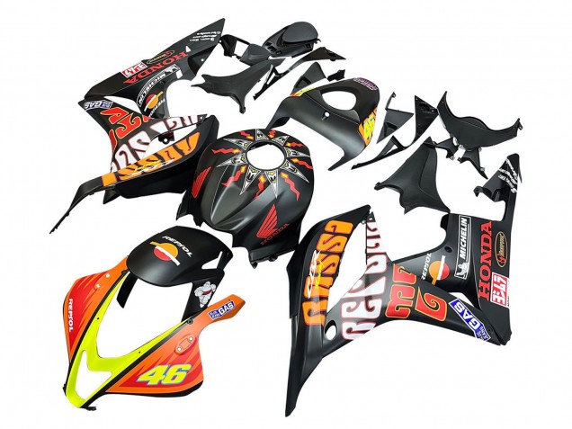 Compra Carenados Moto Honda CBR600RR 2007-2008 - Negro Mate Naranja Rojo Rossi Repsol 46
