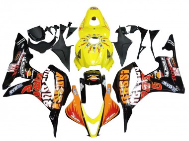 Compra Carenados Moto Honda CBR600RR 2007-2008 - Amarillo Naranja Negro Brillante Rossi Repsol