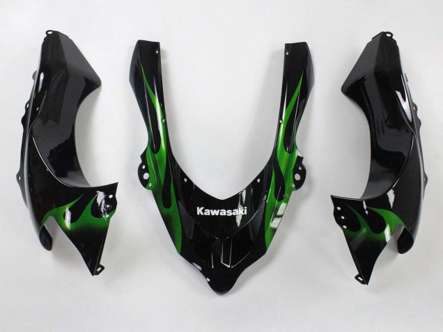 Compra Carenados Moto Kawasaki ZX10R 2004-2005 - Negro Verde Llama Ninja
