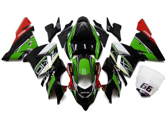 Compra Carenados Moto Kawasaki ZX10R 2004-2005 - Blanco Negro Verde Elf