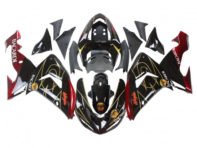 Compra Carenados Moto Kawasaki ZX10R 2006-2007 - Negro Rojo Oro BACARDI