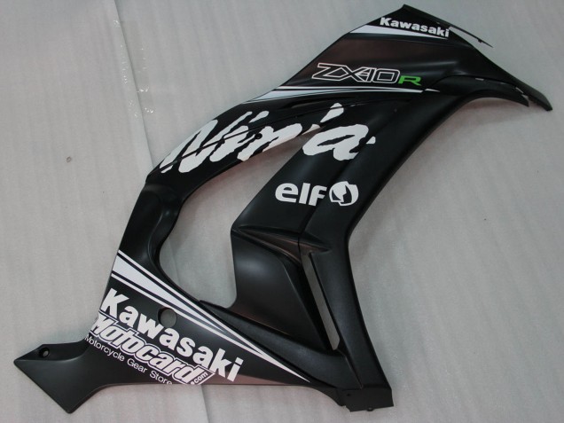Compra Carenados Moto Kawasaki ZX10R 2011-2015 - Negro Brillante Blanco Elf Nieve Calcomanía