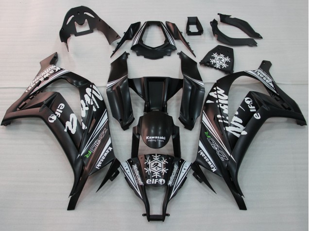 Compra Carenados Moto Kawasaki ZX10R 2011-2015 - Negro Brillante Blanco Elf Nieve Calcomanía