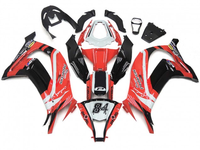 Compra Carenados Moto Kawasaki ZX10R 2011-2015 - Blanco Rojo Negro Brillante Pedercini 84