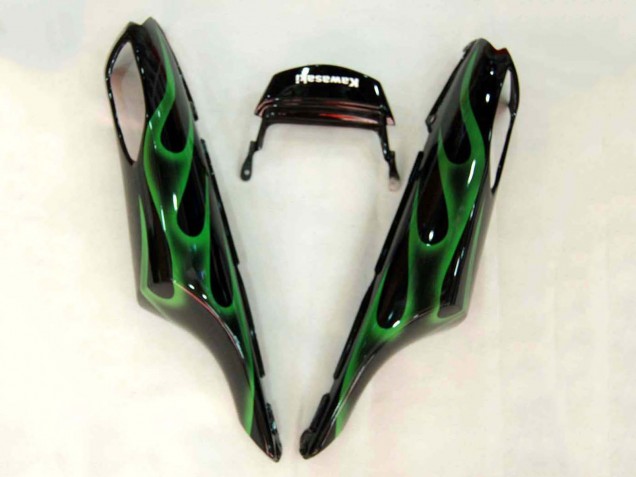 Compra Carenado Moto Kawasaki ZX14R ZZR1400 2006-2011 - Negro Brillante Verde Llama
