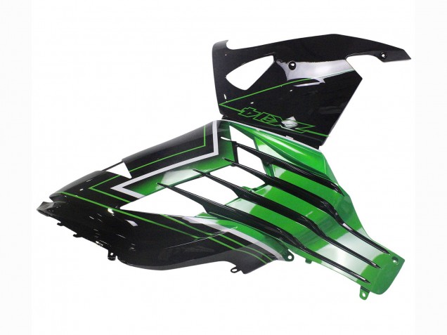Compra Carenados Moto Kawasaki ZX14R ZZR1400 2012-2024 - Verde Negro Brillante Raya