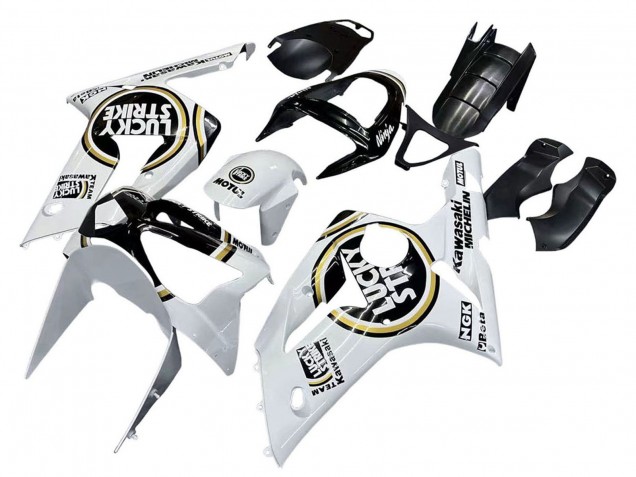 Compra Carenados Moto Kawasaki ZX6R 2003-2004 - Blanco Negro Motul Lucky Strike