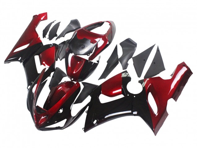Compra Carenado Moto Kawasaki ZX6R 2005-2006 - Rojo Negro Brillante
