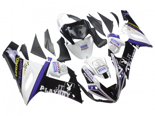 Compra Carenados Moto Kawasaki ZX6R 2005-2006 - Blanco Púrpura Negro Rizoma Playboy DENSO