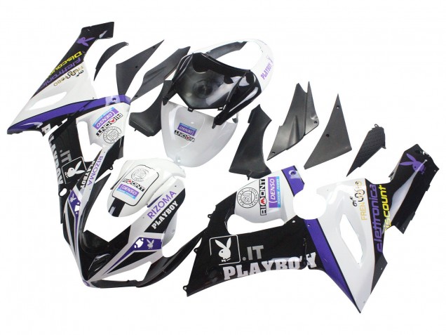 Compra Carenados Moto Kawasaki ZX6R 2005-2006 - Blanco Púrpura Negro Rizoma Playboy DENSO