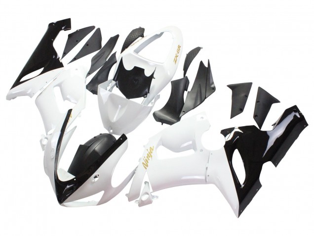 Compra Carenados Moto Kawasaki ZX6R 2005-2006 - Blanco Negro Oro Ninja