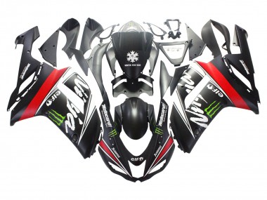 Compra Carenados Moto Kawasaki ZX6R 2007-2008 - Negro Blanco Rojo Blanco Nieve Calcomanía Ninja Elf