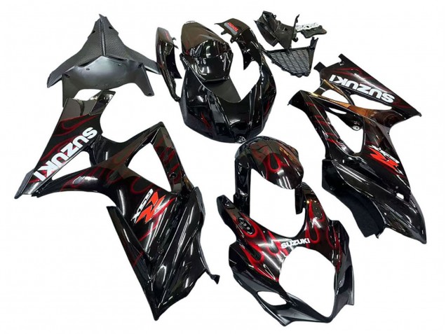 Compra Carenados Moto Suzuki GSXR 1000 2007-2008 - Negro Rojo Llama