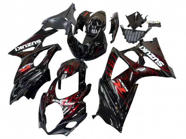 Compra Carenados Moto Suzuki GSXR 1000 2007-2008 - Negro Rojo Llama