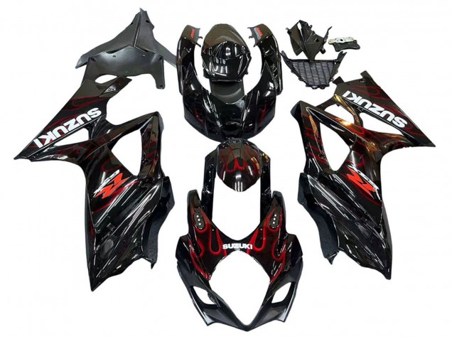 Compra Carenados Moto Suzuki GSXR 1000 2007-2008 - Negro Rojo Llama