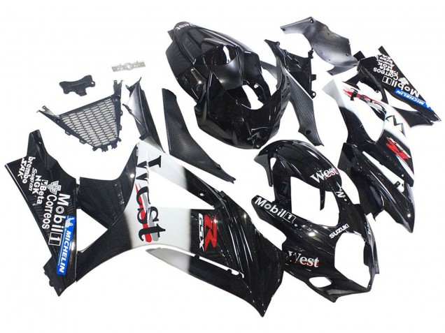 Compra Carenados Moto Suzuki GSXR 1000 2007-2008 - Negro Brillante Blanco West