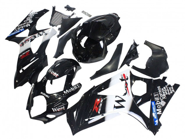 Compra Carenados Moto Suzuki GSXR 1000 2007-2008 - Negro Brillante Blanco West